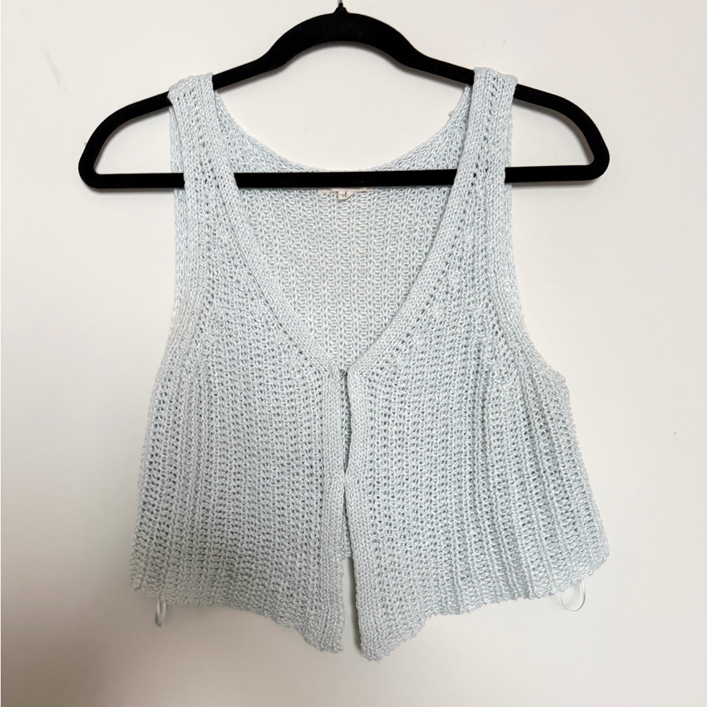 La Hearts Light Blue Knit Cropped Tank